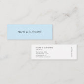 最小主義のシックでモダンなBabyBlueの小型名刺 スキニー名刺 (正面/裏面)