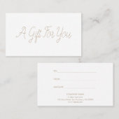 最小主義のシックな書道のギフト券 割引カード (正面/裏面)