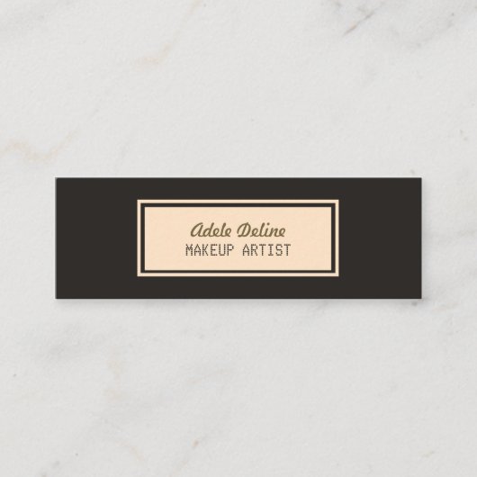 最小主義のシックな灰色の淡いピンクのメーキャップアーティスト スキニー名刺 (正面)