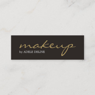 最小主義のシックな灰色の金ゴールドのメーキャップアーティスト スキニー名刺