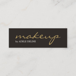 最小主義のシックな灰色の金ゴールドのメーキャップアーティスト スキニー名刺