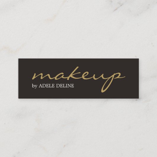 最小主義のシックな灰色の金ゴールドのメーキャップアーティスト スキニー名刺 (正面)