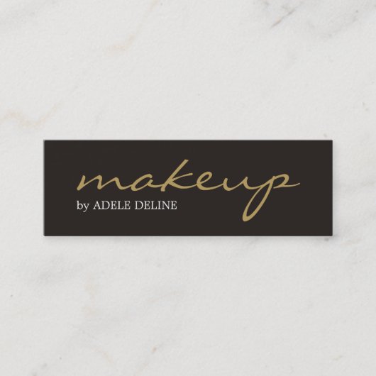 最小主義のシックな灰色の金ゴールドのメーキャップアーティスト スキニー名刺 (正面)