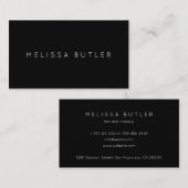 最小主義のシックな黒 名刺 (正面/裏面)