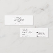 最小主義のシンプルできれいでモダンな小型名刺 スキニー名刺 (正面/裏面)