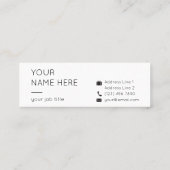 最小主義のシンプルできれいでモダンな小型名刺 スキニー名刺 (裏面)