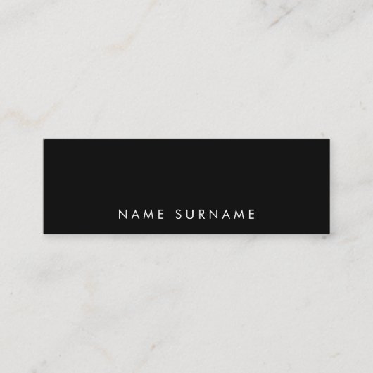 最小主義のシンプルできれいなタイポグラフィのフォントB&W スキニー名刺 (正面)