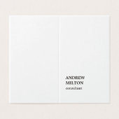 最小主義のシンプルでエレガントな白黒のコンサルタント 名刺 (外部フラット)