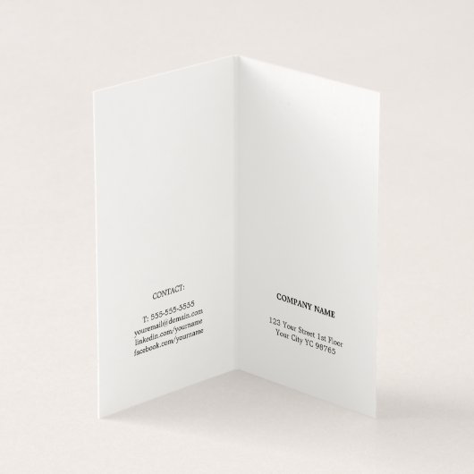 最小主義のシンプルでエレガントな白黒のコンサルタント 名刺 (内部)