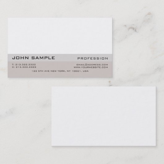 最小主義のシンプルでモダンな専門のエレガント 名刺 (正面/裏面)