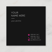 最小主義のシンプルでモダンな正方形の名刺 スクエア名刺 (裏面)