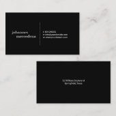 最小主義のシンプルで黒いプロフェッショナル 名刺 (正面/裏面)