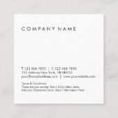 最小主義のシンプルなタイポグラフィの黒く及び白いロイヤリティ スクエア名刺 (裏面)