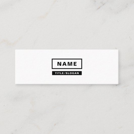 最小主義のシンプルなモノクロ小型名刺 スキニー名刺 (正面)