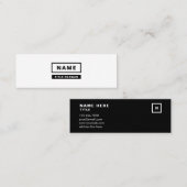 最小主義のシンプルなモノクロ小型名刺 スキニー名刺 (正面/裏面)