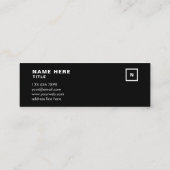 最小主義のシンプルなモノクロ小型名刺 スキニー名刺 (裏面)