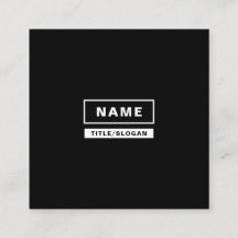 最小主義のシンプルなモノクロ正方形の名刺