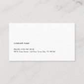 最小主義のシンプルな白黒のコンサルタント 名刺 (裏面)