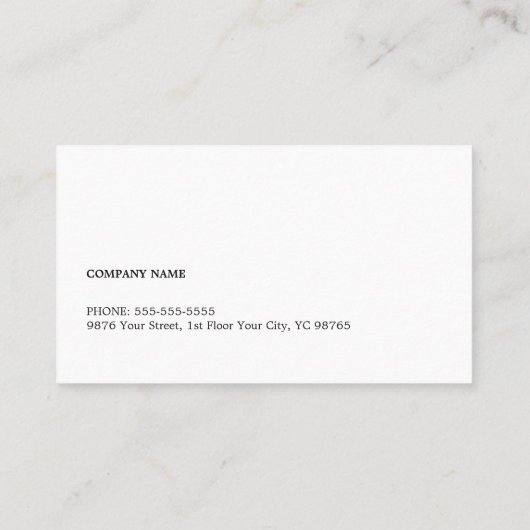 最小主義のシンプルな白黒のコンサルタント 名刺 (裏面)