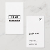 最小主義のシンプルな縦の名刺 名刺 (正面/裏面)