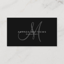 最小主義のスタイリッシュで黒い灰色のモノグラムの名前