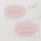 最小主義のスタイリッシュなデザインの赤面のピンクのバラの金ゴールド 名刺 (正面/裏面)