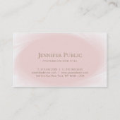 最小主義のスタイリッシュなデザインの赤面のピンクのバラの金ゴールド 名刺 (裏面)