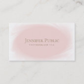 最小主義のスタイリッシュなデザインの赤面のピンクのバラの金ゴールド 名刺 (正面)