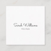 最小主義のスタイリッシュな手書きの原稿の正方形 スクエア名刺 (正面)