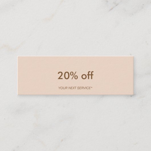 最小主義のタイプエラーのパステル調のモモの小型割引カード スキニー名刺 (正面)