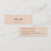 最小主義のタイプエラーのパステル調のモモの小型割引カード スキニー名刺 (正面/裏面)