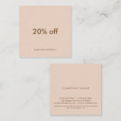 最小主義のタイプエラーのパステル調のモモの正方形の割引カード スクエア名刺 (正面/裏面)