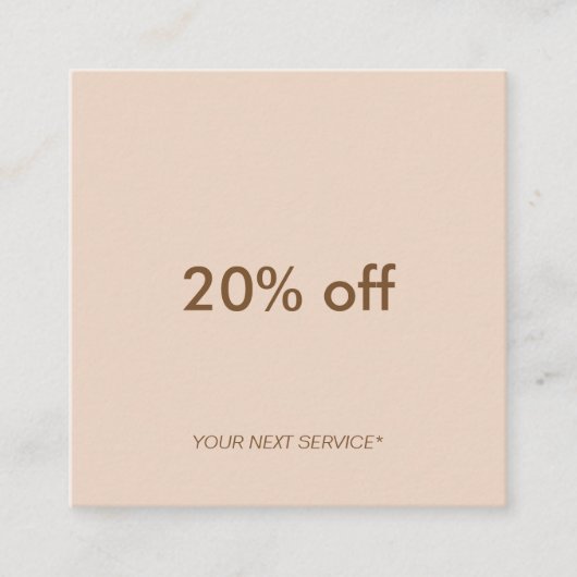 最小主義のタイプエラーのパステル調のモモの正方形の割引カード スクエア名刺 (正面)