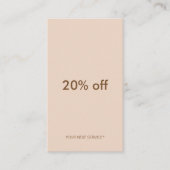 最小主義のタイプエラーのPastelPeachの縦の割引カード 名刺 (正面)