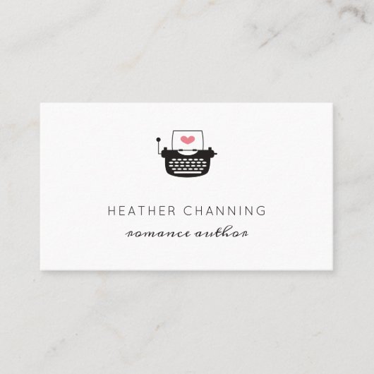 最小主義のタイプライターのロマンスの作家 名刺 (正面)
