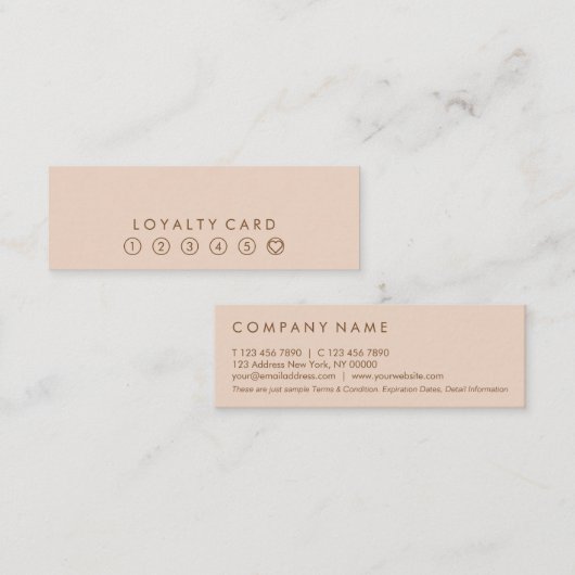 最小主義のタイポグラフィのモモの小型ロイヤリティカード スキニー名刺 (正面/裏面)