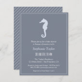 最小主義のタツノオトシゴの海のベビーシャワー招待状 招待状 (正面/裏面)