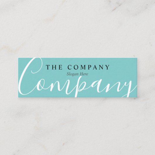 最小主義のターコイズのシックなタイプエラーの小型名刺 スキニー名刺 (正面)