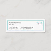 最小主義のターコイズのシックなタイプエラーの小型名刺 スキニー名刺 (裏面)