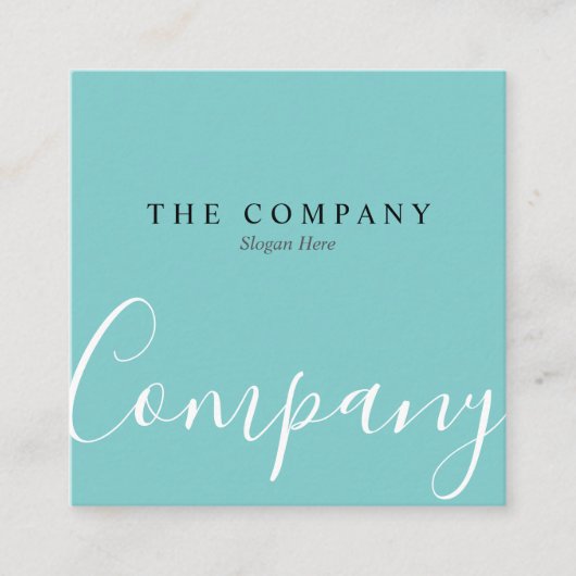 最小主義のターコイズのタイプエラーの正方形の名刺 スクエア名刺 (正面)