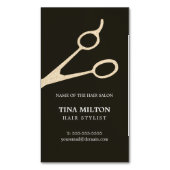 最小主義のダークグレーのフェイクな金属は毛を切ります マグネット名刺 (正面縦)