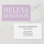 最小主義のパステル調の紫色/すみれ色のシンプルなトレンディー 名刺 (正面/裏面)