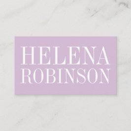 最小主義のパステル調の紫色/すみれ色のシンプルなトレンディー 名刺