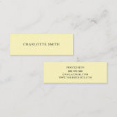最小主義のパステル調の黄色くモダンな名刺 スキニー名刺 (正面/裏面)