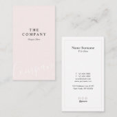 最小主義のパステル調ピンクのタイプエラーの縦の名刺 名刺 (正面/裏面)