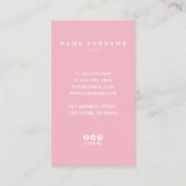 最小主義のピンクのグリッターの縦の名刺 名刺 (裏面)
