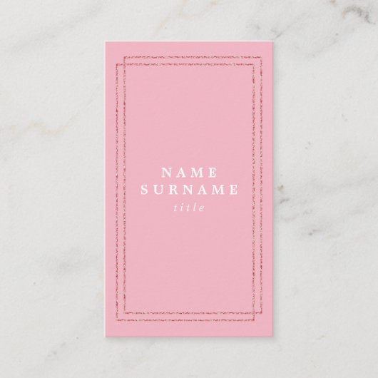 最小主義のピンクのグリッターの縦の名刺 名刺 (正面)