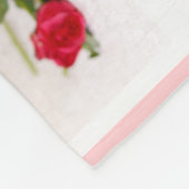 最小主義のピンクのベビーの最初年の写真 フリースブランケット (角)