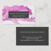 最小主義のピンクの水彩画のペンキの塗料 名刺 (正面/裏面)