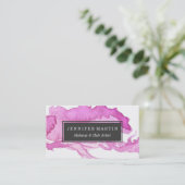 最小主義のピンクの水彩画のペンキの塗料 名刺 (スタンド正面)